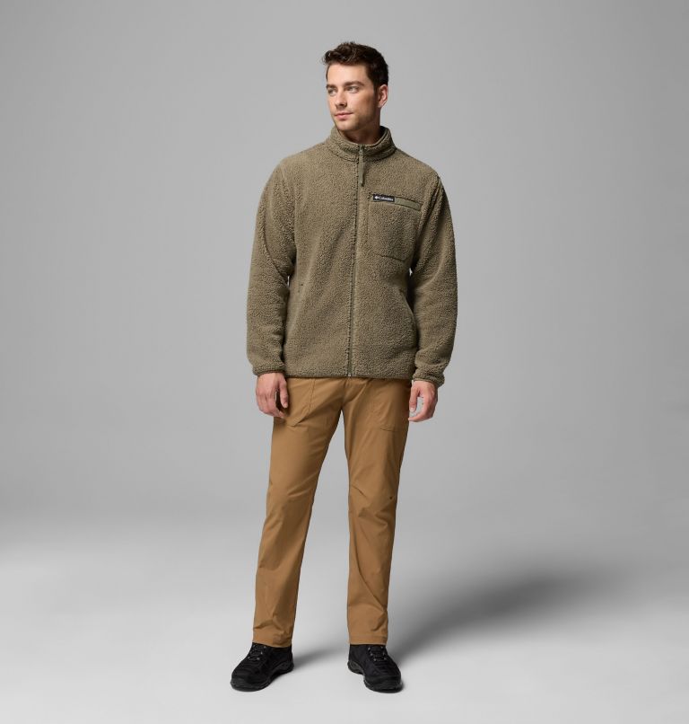 Manteau en tissu polaire avec fermeture éclair pleine longueur à poils longs Rugged Ridge pour homme, Color: Stone Green, image 2
