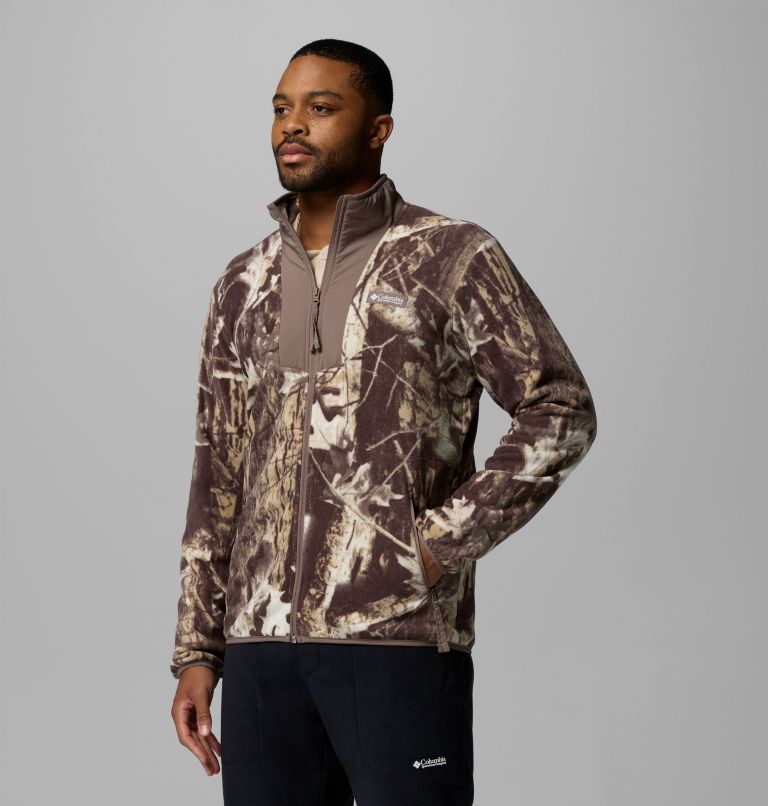 Men's Sequoia Grove Printed Fleece Jacket, Color: Iron Timberwolf, image 4