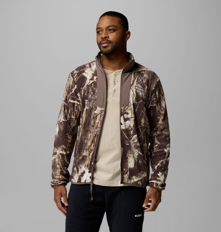 Men's Sequoia Grove Printed Fleece Jacket, Color: Iron Timberwolf, image 5