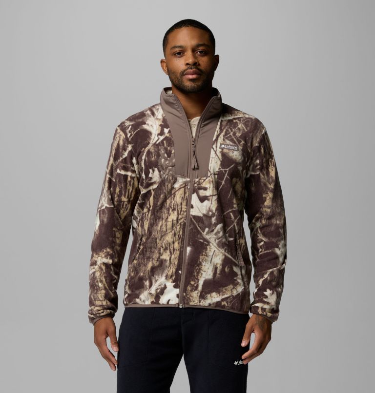 Men's Sequoia Grove Printed Fleece Jacket, Color: Iron Timberwolf, image 1