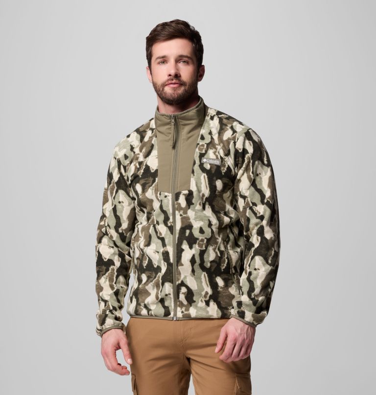 Men's Sequoia Grove Printed Full Zip Jacket, Color: Stone Green Treebark, image 1