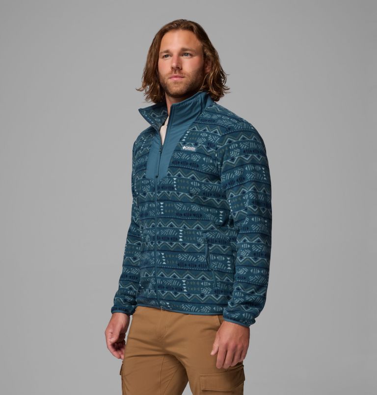 Men's Sequoia Grove Printed Fleece Jacket, Color: Everblue Horizons, image 4