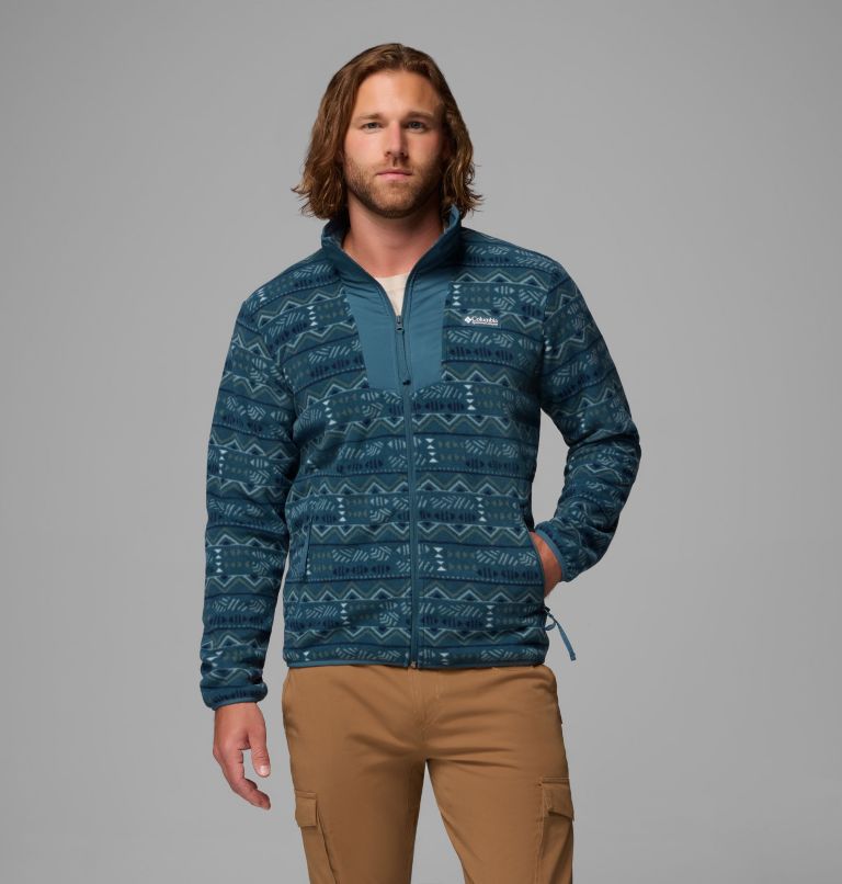 Men's Sequoia Grove Printed Fleece Jacket, Color: Everblue Horizons, image 5