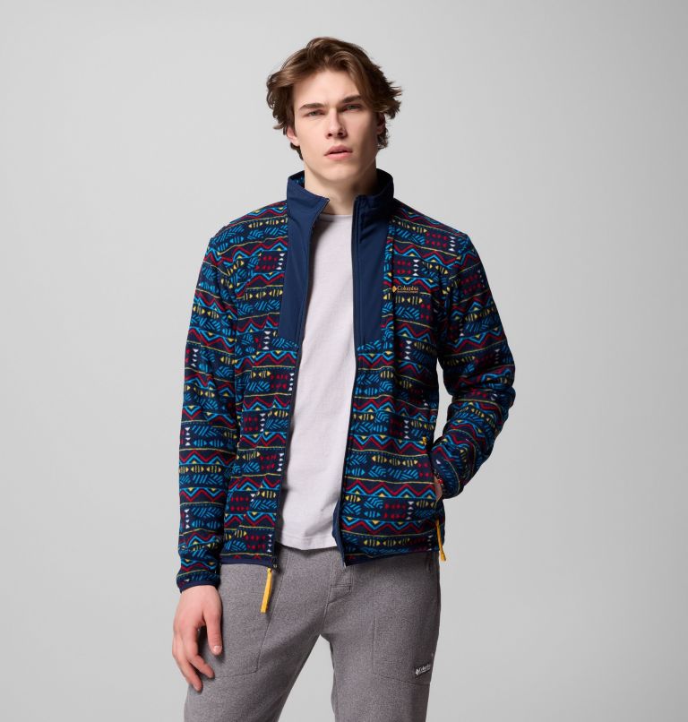 Men's Sequoia Grove Printed Full Zip Jacket, Color: Collegiate Navy Horizons, image 5
