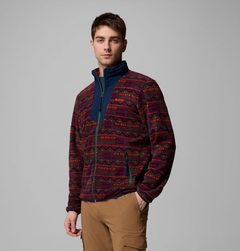 Men's Sequoia Grove Printed Full Zip Jacket, Color: Rich Wine Horizons, image 4