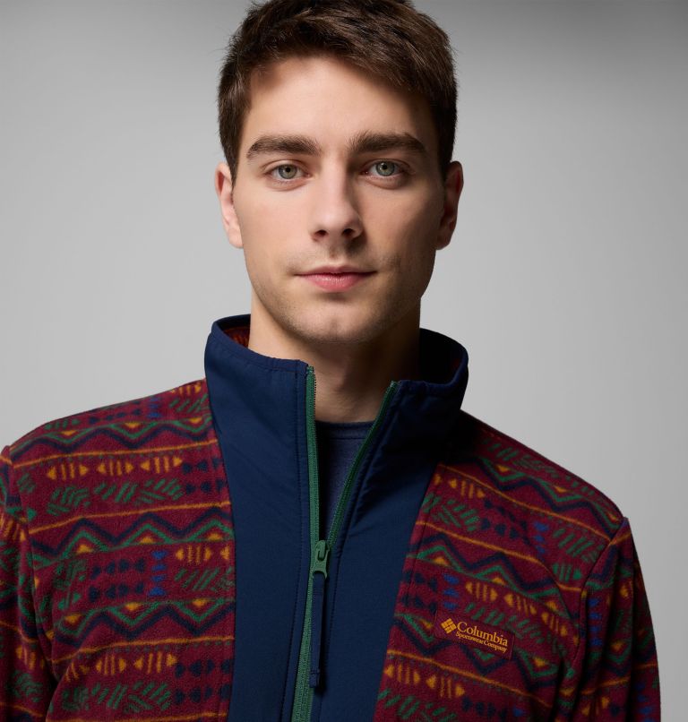 Men's Sequoia Grove Printed Full Zip Jacket, Color: Rich Wine Horizons, image 5