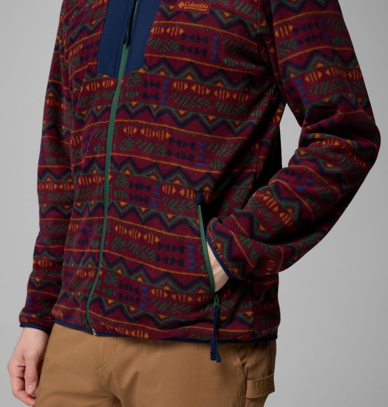 Men's Sequoia Grove Printed Full Zip Jacket, Color: Rich Wine Horizons, image 6