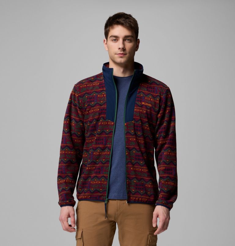 Men's Sequoia Grove Printed Full Zip Jacket, Color: Rich Wine Horizons, image 7