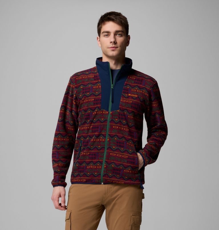 Men's Sequoia Grove Printed Full Zip Jacket, Color: Rich Wine Horizons, image 1