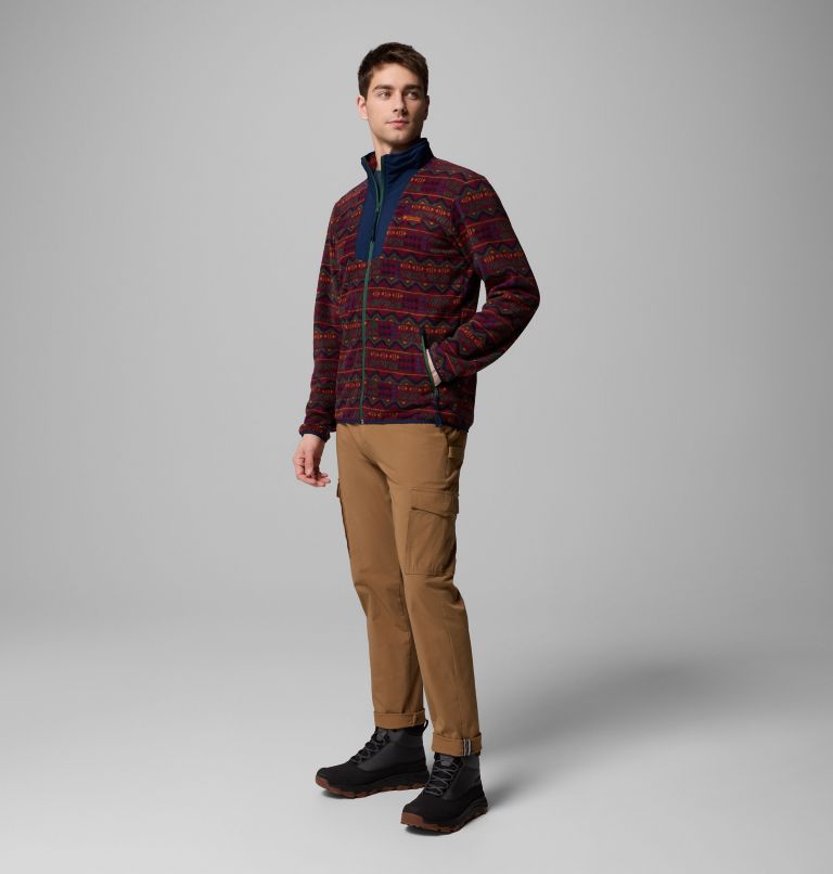 Men's Sequoia Grove Printed Full Zip Jacket, Color: Rich Wine Horizons, image 2