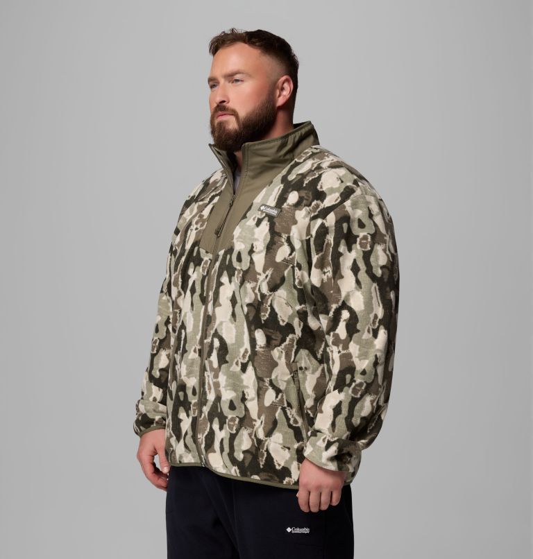 Men's Sequoia Grove Printed Full Zip Jacket - Big, Color: Stone Green Treebark, image 4