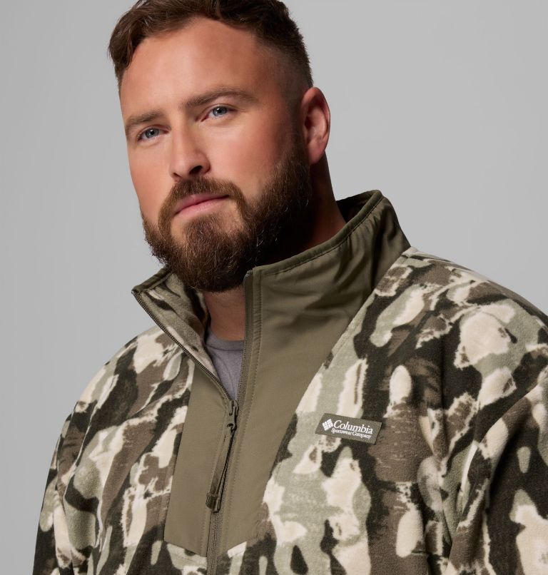 Men's Sequoia Grove Printed Full Zip Jacket - Big, Color: Stone Green Treebark, image 6