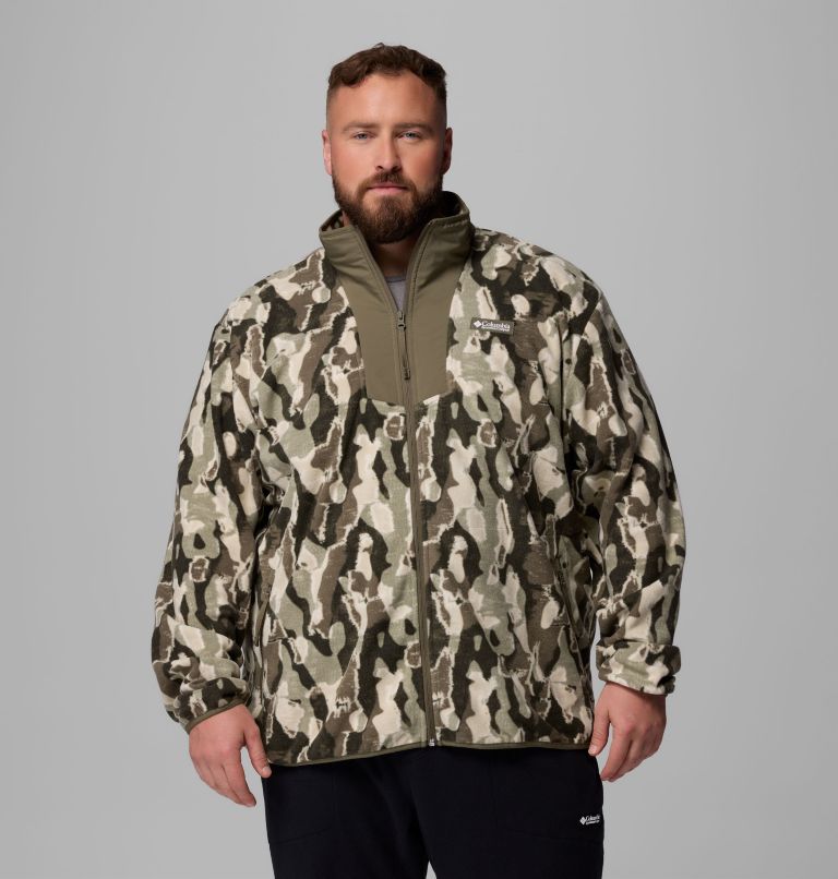 Men's Sequoia Grove Printed Full Zip Jacket - Big, Color: Stone Green Treebark, image 1