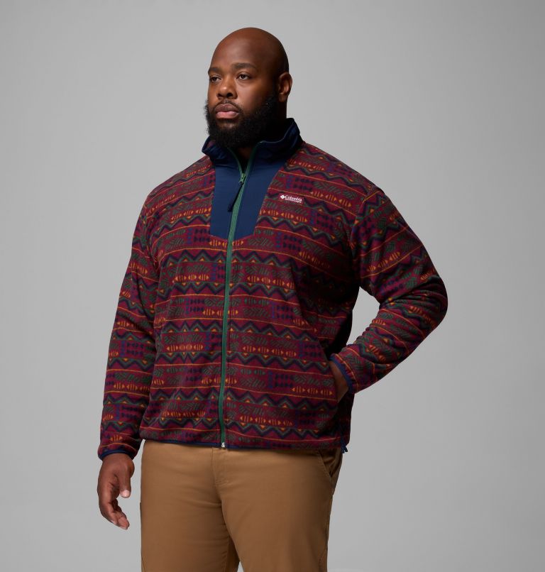Men's Sequoia Grove Printed Full Zip Jacket - Big, Color: Rich Wine Horizons, image 4