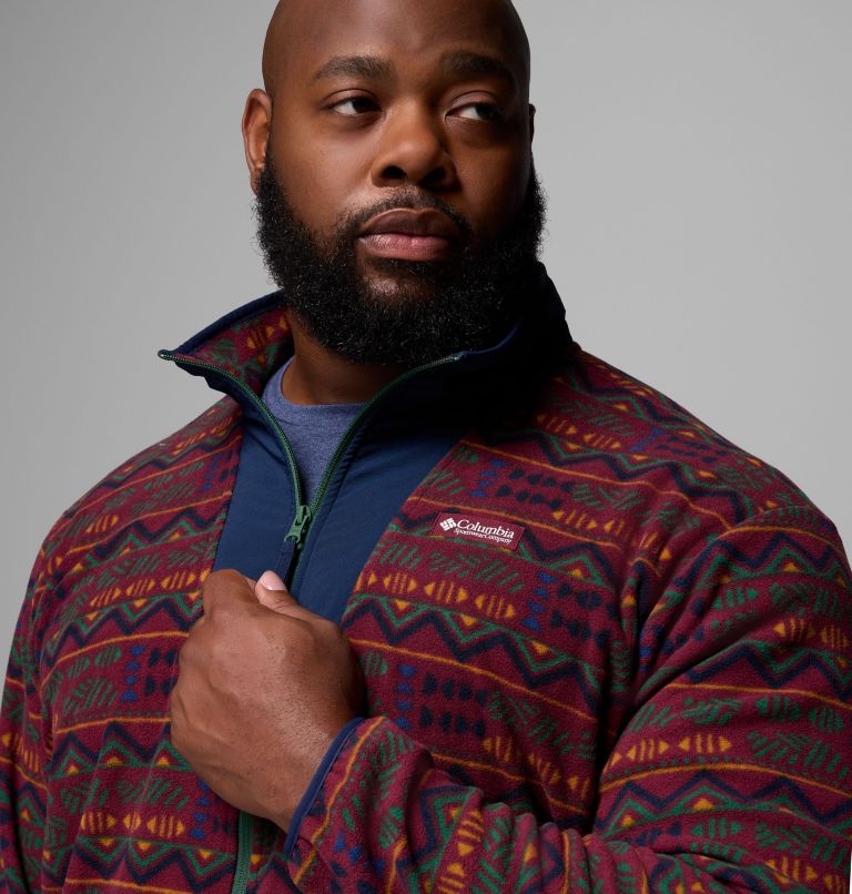 Men's Sequoia Grove Printed Full Zip Jacket - Big, Color: Rich Wine Horizons, image 6