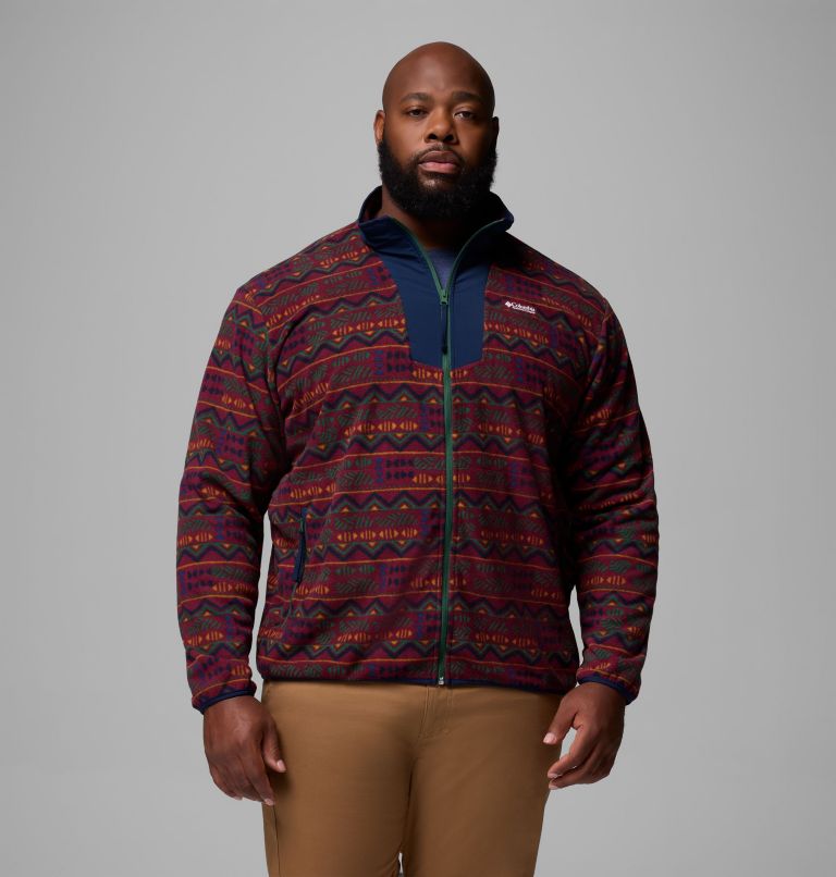 Men's Sequoia Grove Printed Full Zip Jacket - Big, Color: Rich Wine Horizons, image 1