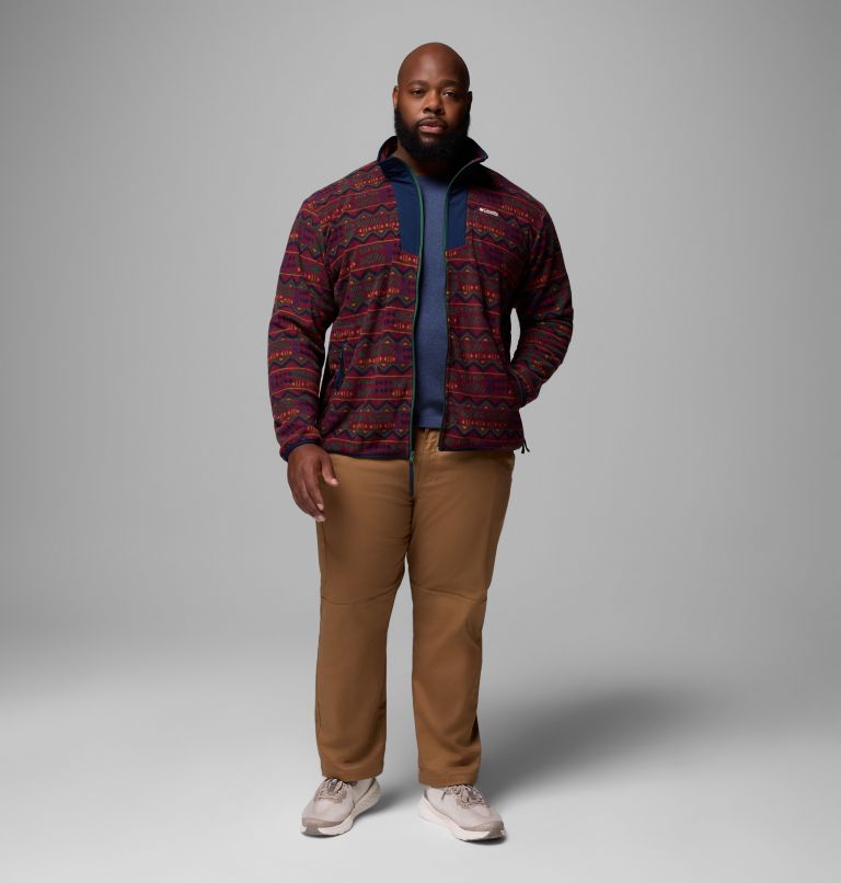 Men's Sequoia Grove Printed Full Zip Jacket - Big, Color: Rich Wine Horizons, image 2