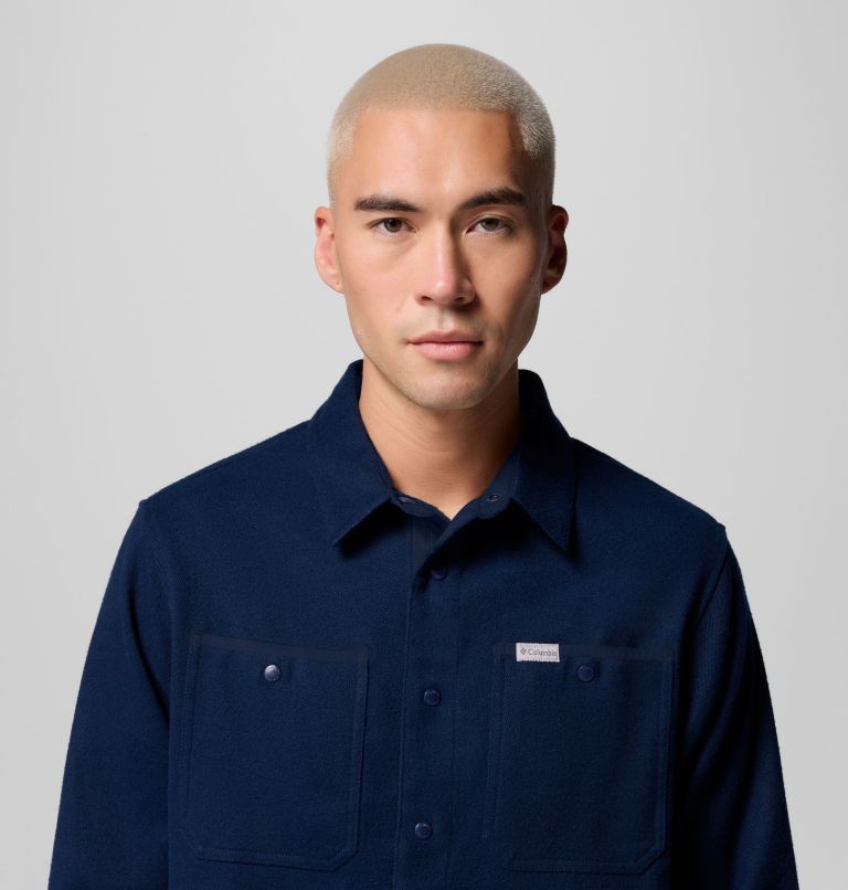 Men's Flare Gun Heavyweight Flannel, Color: Coll Navy, Dark Stone, image 6