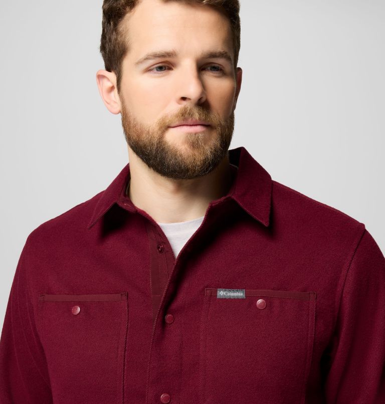 Men's Flare Gun Heavyweight Flannel, Color: Rich Wine, Tobacco, image 6