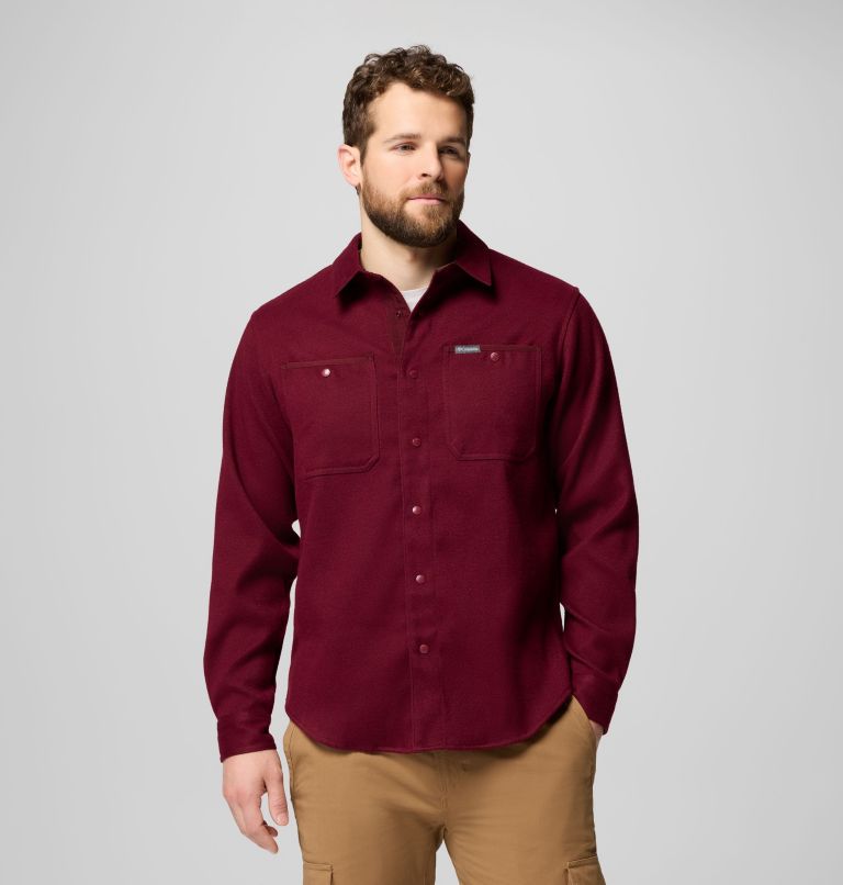 Men's Flare Gun Heavyweight Flannel, Color: Rich Wine, Tobacco, image 1