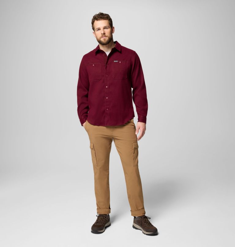 Men's Flare Gun Heavyweight Flannel, Color: Rich Wine, Tobacco, image 2