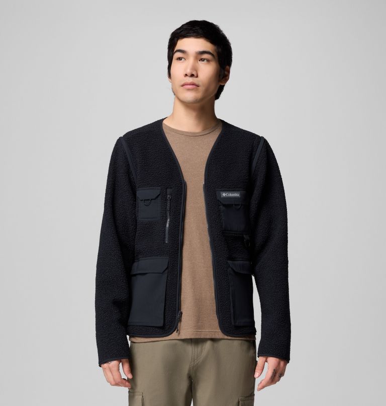 Men's Granite Point Convertible Fleece Vest Jacket, Color: Black, image 5