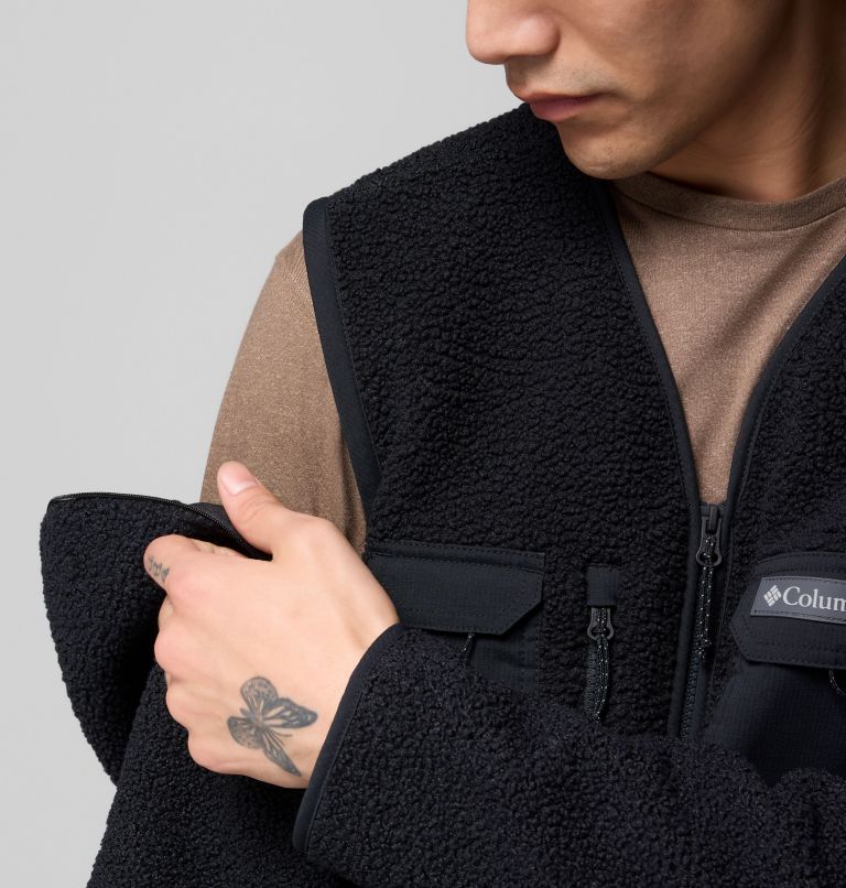 Men's Granite Point Convertible Fleece Vest Jacket, Color: Black, image 6