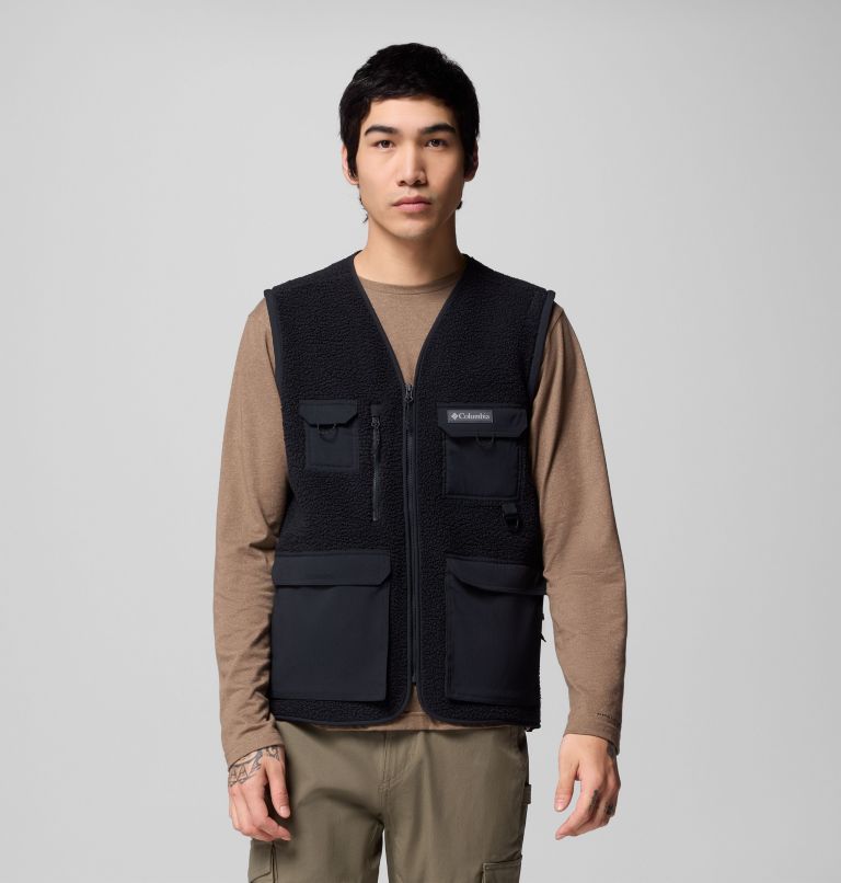 Men's Granite Point Convertible Fleece Vest Jacket, Color: Black, image 7