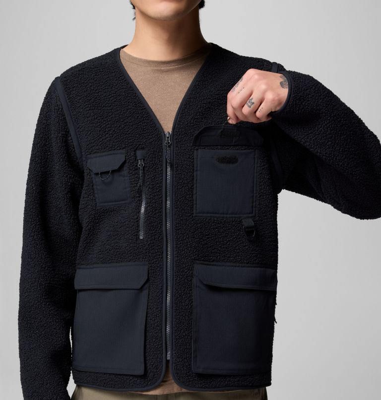 Men's Granite Point Convertible Fleece Vest Jacket, Color: Black, image 9