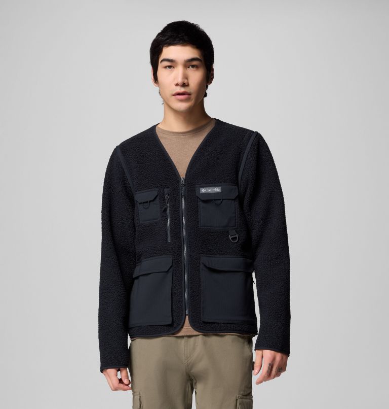 Men's Granite Point Convertible Fleece Vest Jacket, Color: Black, image 1