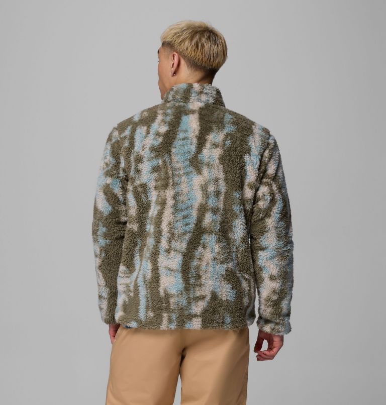 Men's Winter Pass Reversible Sherpa Fleece Jacket, Color: Stone Green, Tracks, image 3