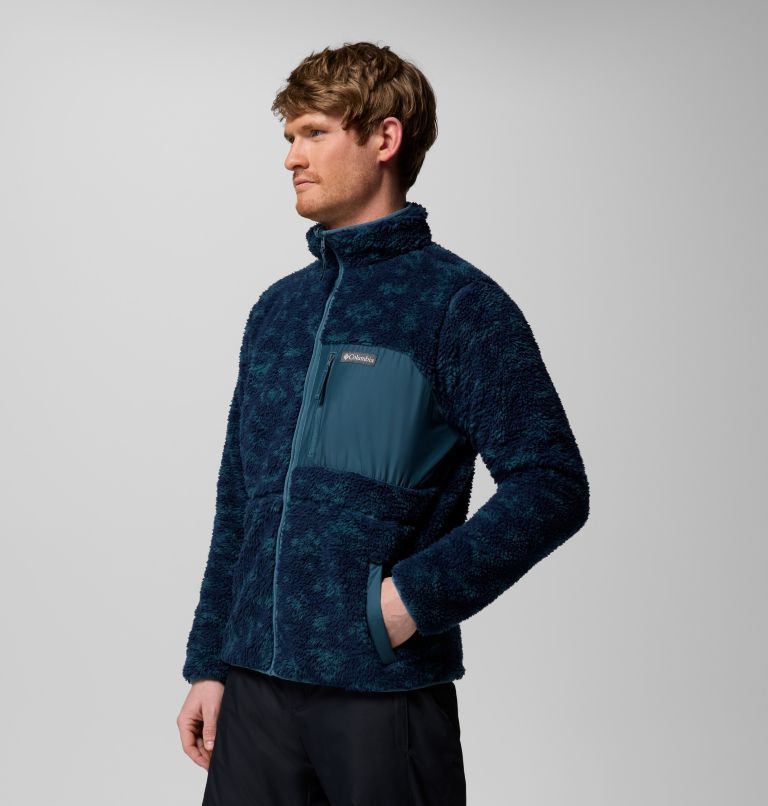 Men's Winter Pass Reversible Sherpa Fleece Jacket, Color: Everblue, Peaked Tonal, image 4