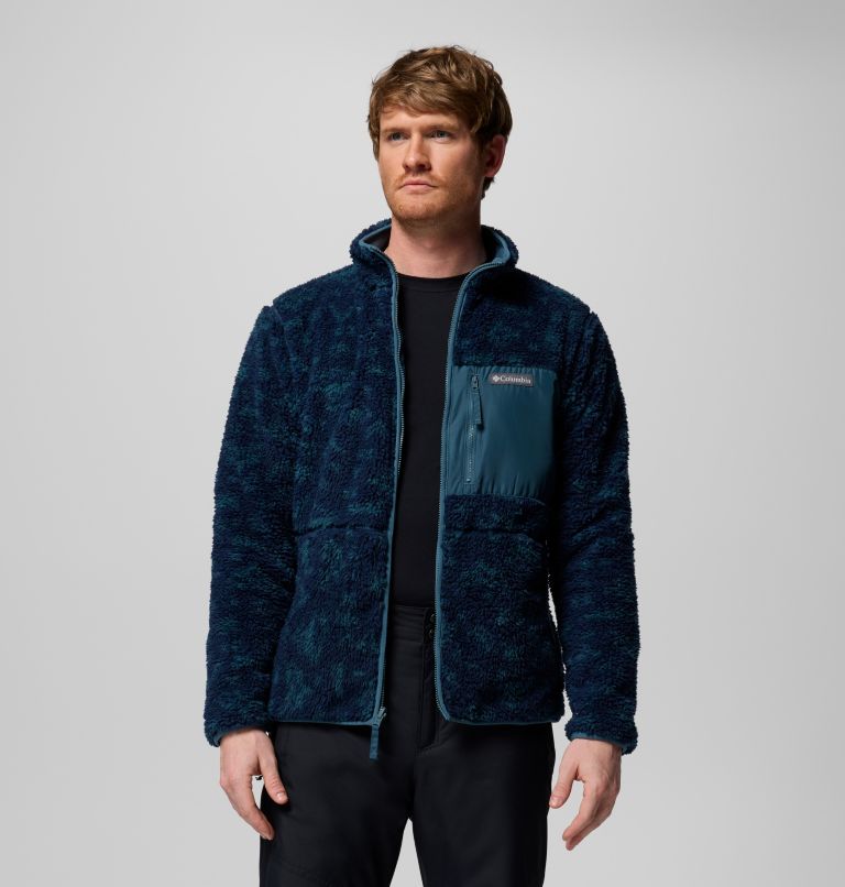 Men's Winter Pass Reversible Sherpa Fleece Jacket, Color: Everblue, Peaked Tonal, image 5