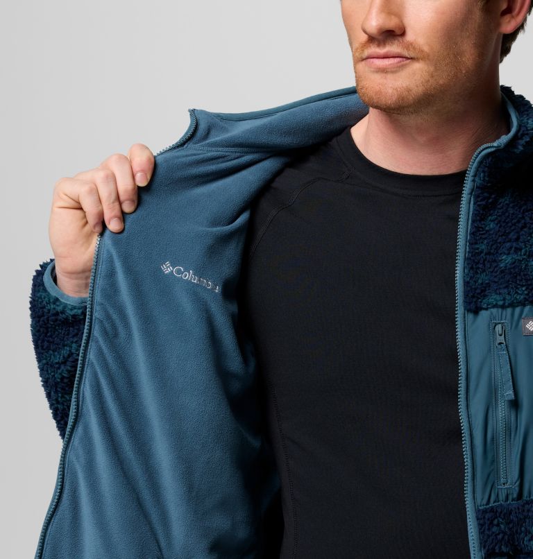Men's Winter Pass Reversible Sherpa Fleece Jacket, Color: Everblue, Peaked Tonal, image 6