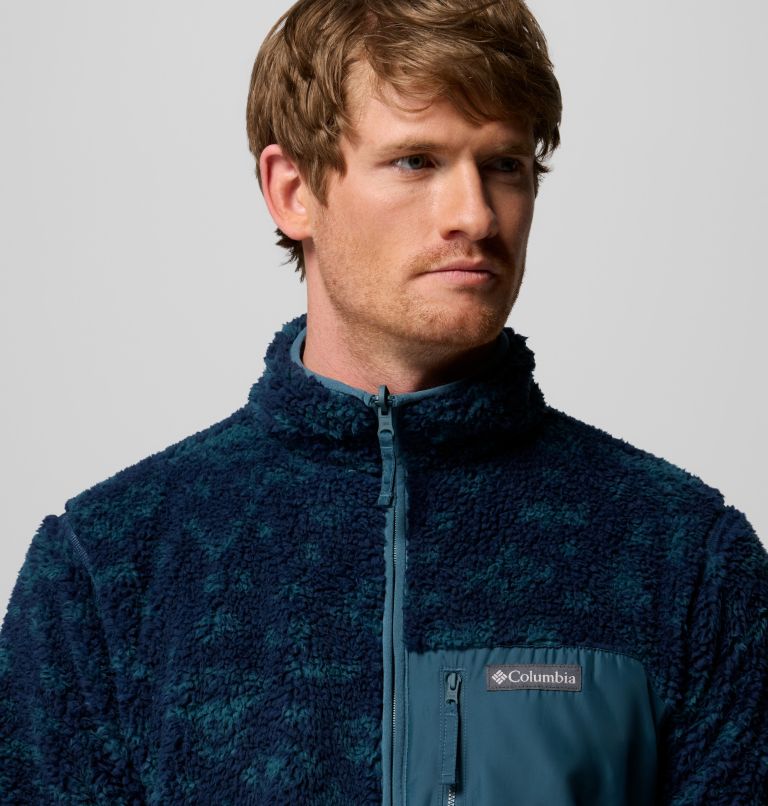 Men's Winter Pass Reversible Sherpa Fleece Jacket, Color: Everblue, Peaked Tonal, image 7