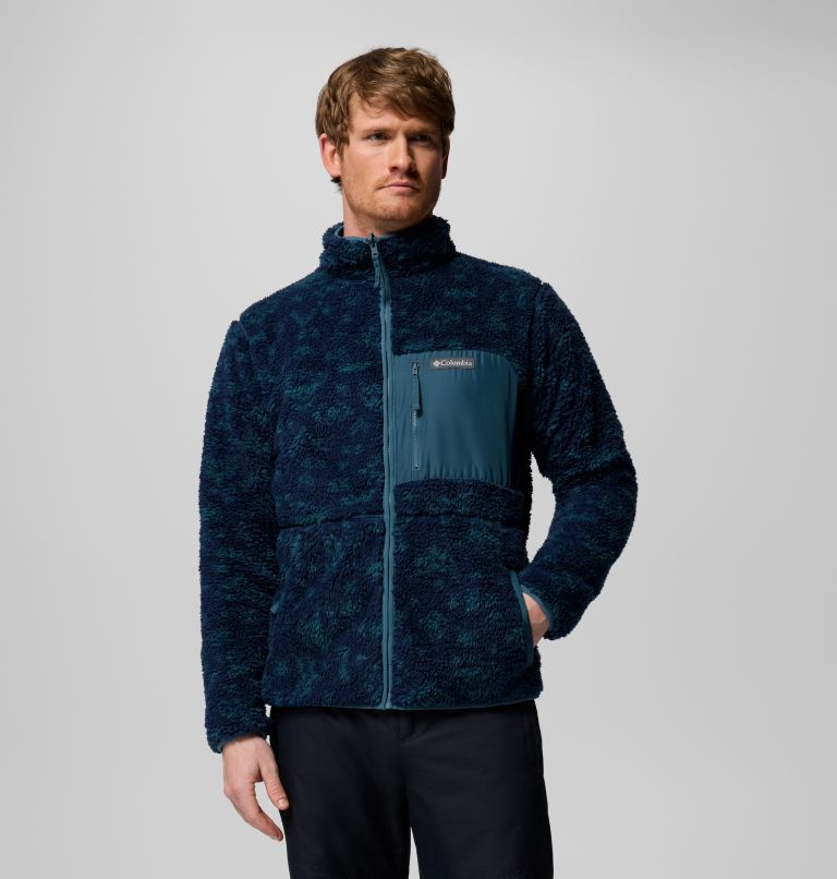 Men's Winter Pass Reversible Sherpa Fleece Jacket, Color: Everblue, Peaked Tonal, image 1