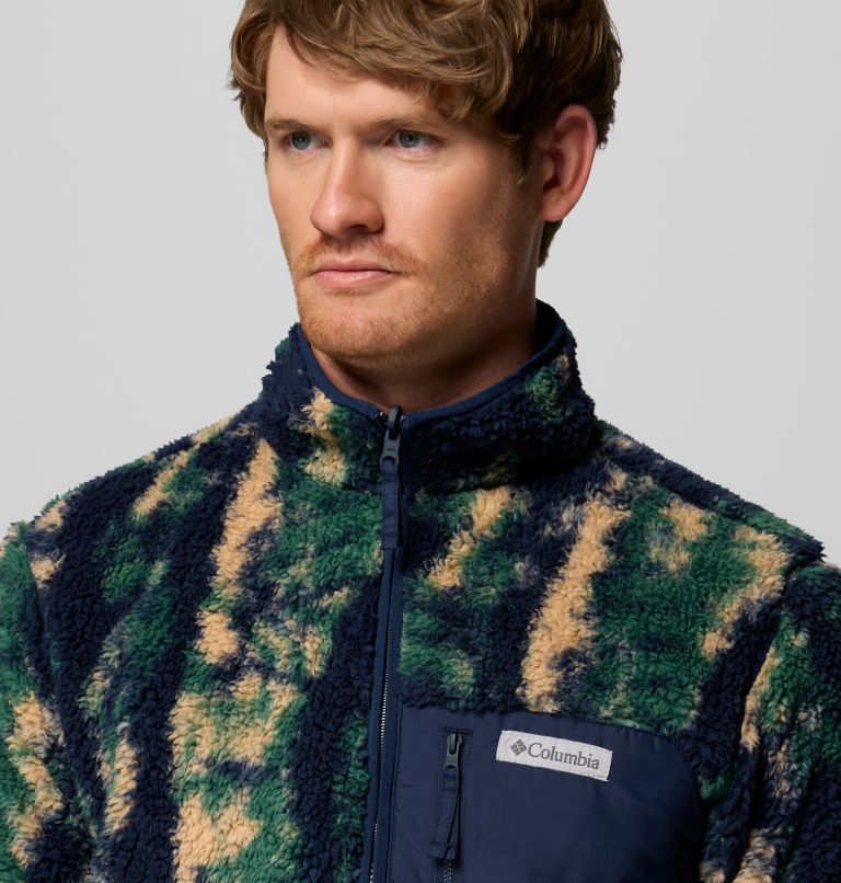 Men's Winter Pass Reversible Sherpa Fleece Jacket, Color: Collegiate Navy, Tracks, image 6