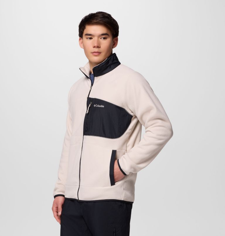 Men's Fast Trek Overlay Full Zip Fleece Jacket, Color: Dark Stone, Black, image 4