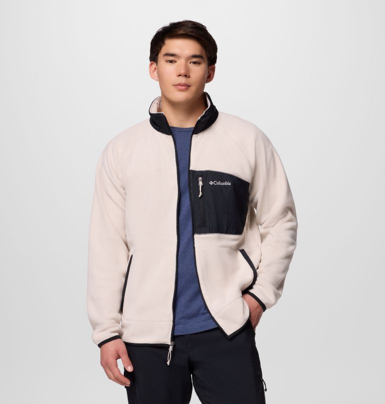 Men's Fast Trek Overlay Full Zip Fleece Jacket, Color: Dark Stone, Black, image 5