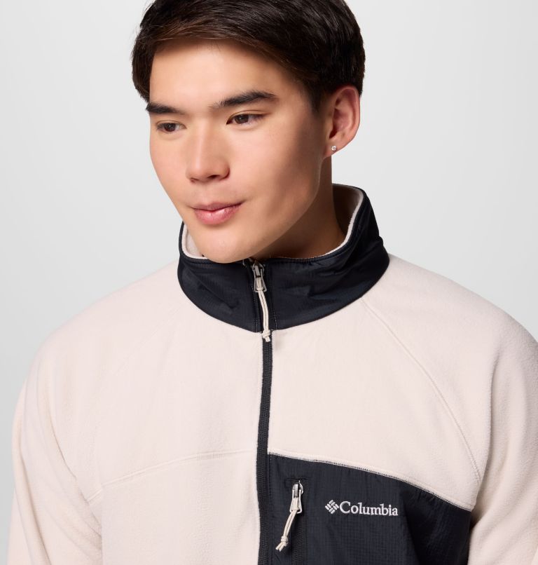 Men's Fast Trek Overlay Full Zip Fleece Jacket, Color: Dark Stone, Black, image 6