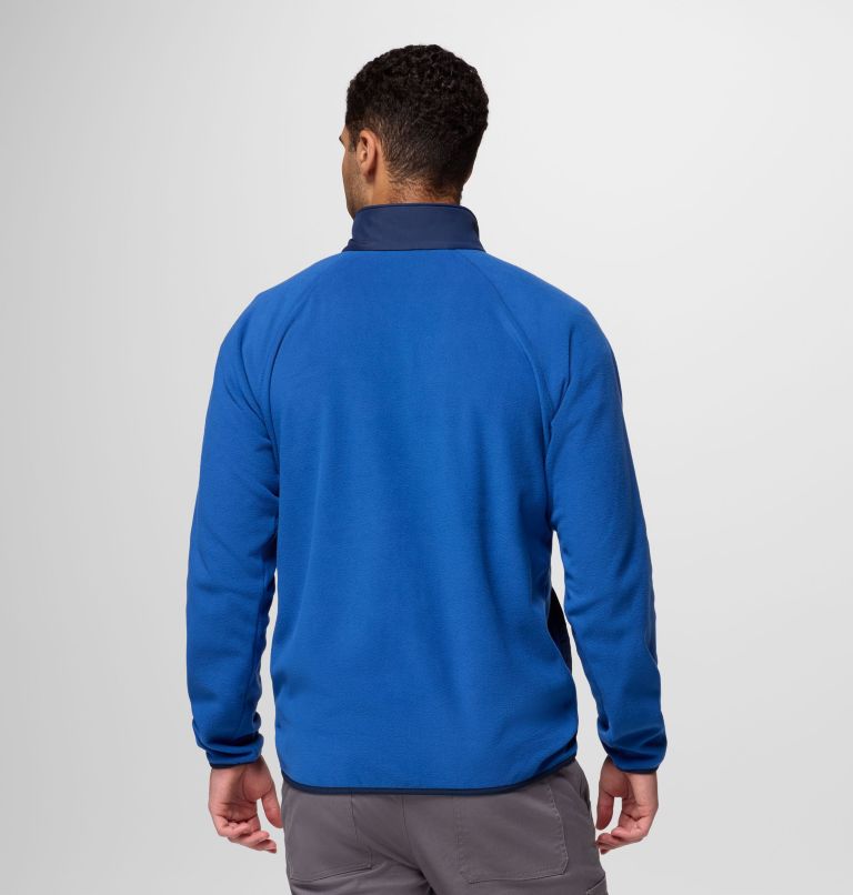 Men's Fast Trek Overlay Full Zip Fleece Jacket, Color: Mtn Blue, Coll Navy, image 3