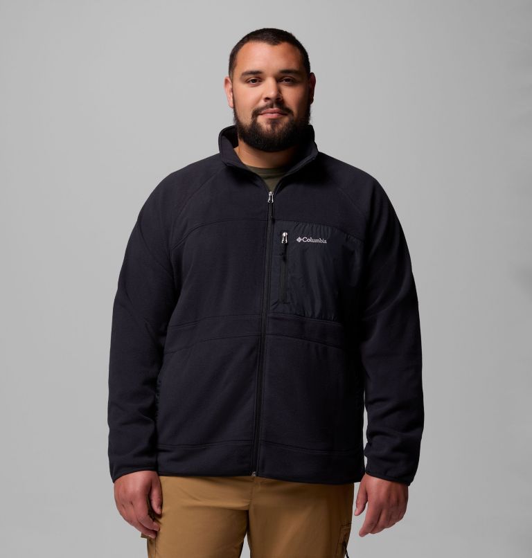 Men's Fast Trek Overlay Full Zip Fleece Jacket - Big, Color: Black, image 1