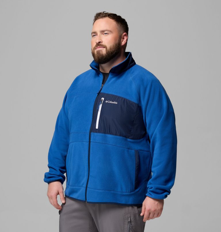 Men's Fast Trek Overlay Full Zip Fleece Jacket - Big, Color: Mtn Blue, Coll Navy, image 4
