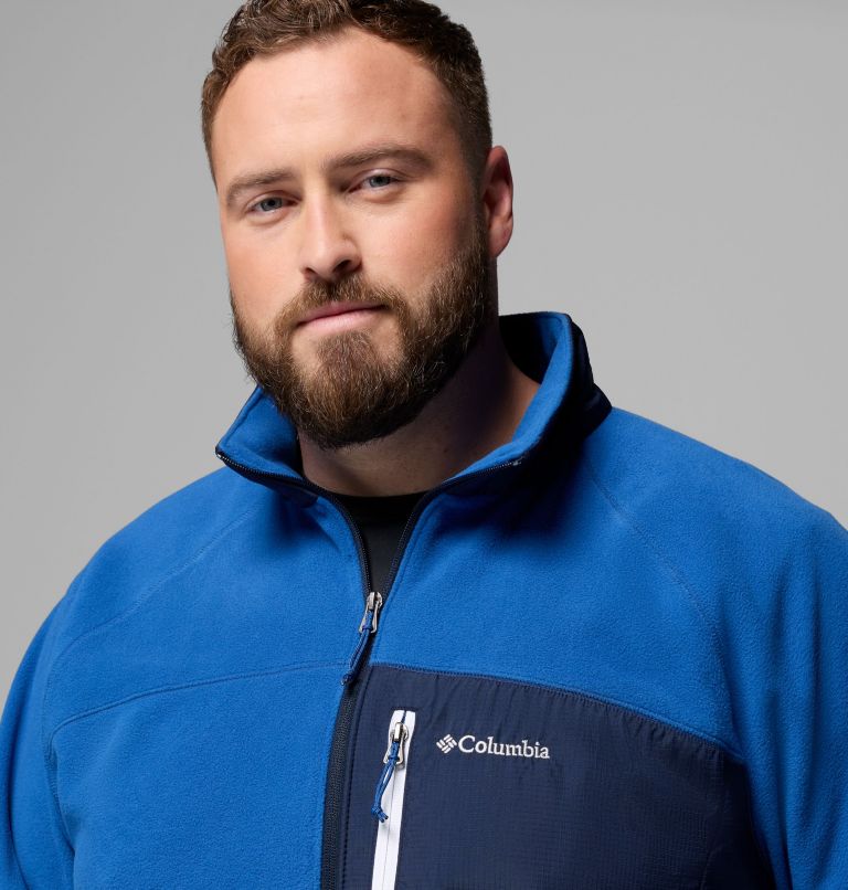 Men's Fast Trek Overlay Full Zip Fleece Jacket - Big, Color: Mtn Blue, Coll Navy, image 6