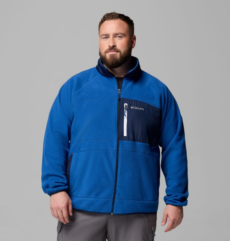 Men's Fast Trek Overlay Full Zip Fleece Jacket - Big, Color: Mtn Blue, Coll Navy, image 1