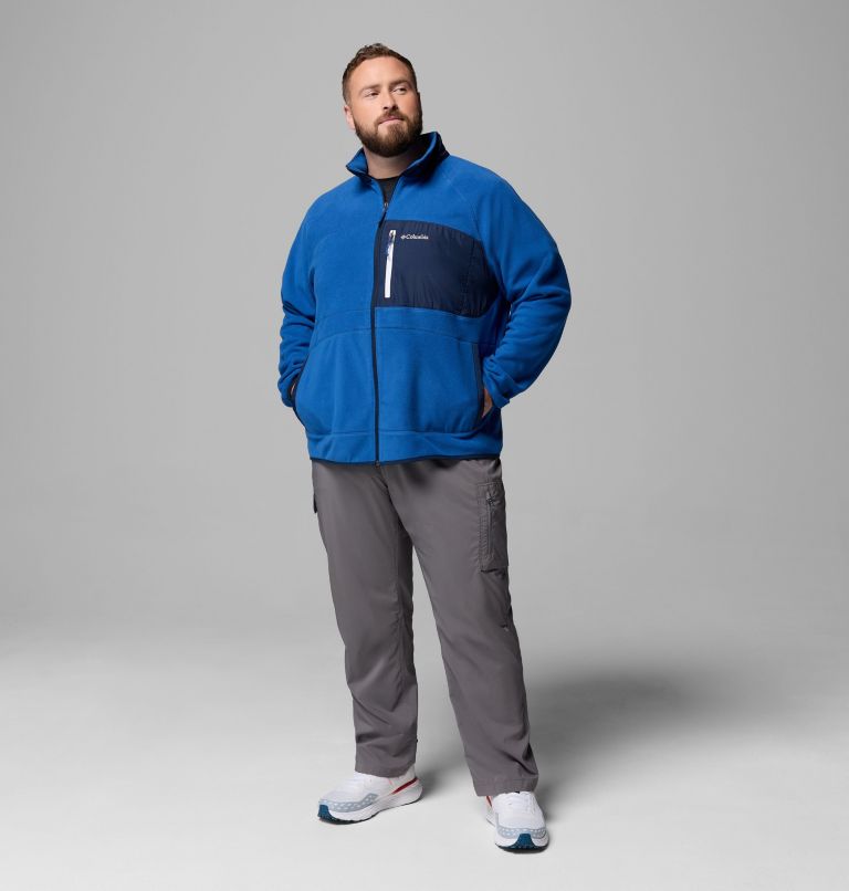 Men's Fast Trek Overlay Full Zip Fleece Jacket - Big, Color: Mtn Blue, Coll Navy, image 2