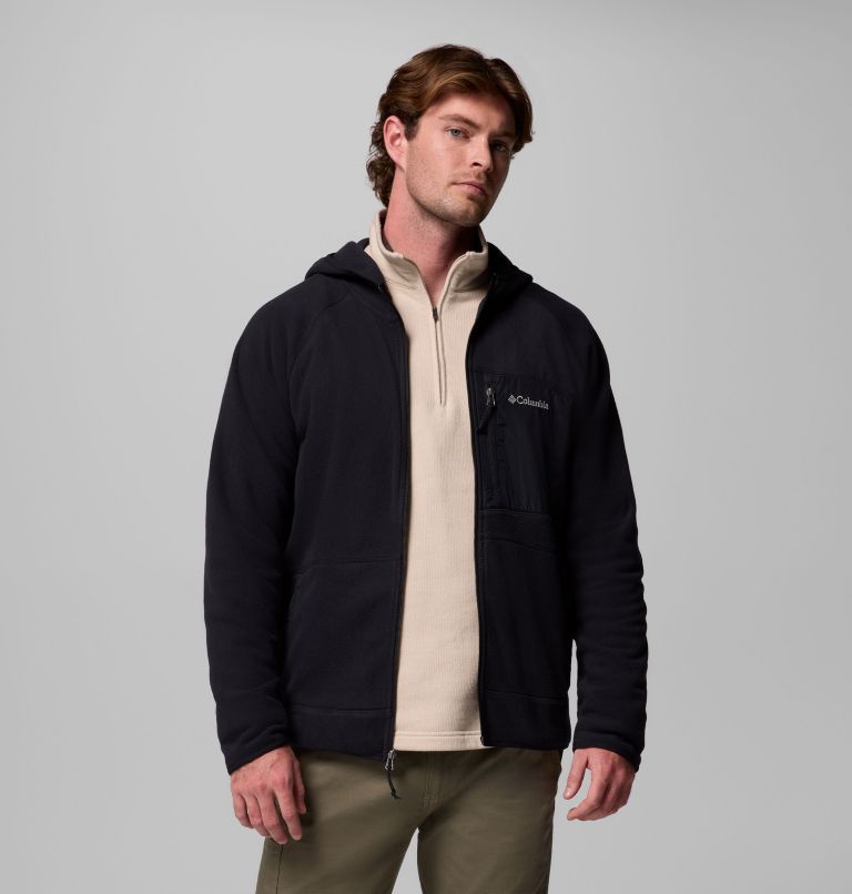 Men's Fast Trek Overlay Hooded Full Zip Jacket, Color: Black, image 5