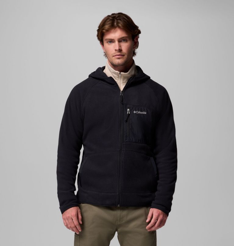 Men's Fast Trek Overlay Hooded Full Zip Jacket, Color: Black, image 1