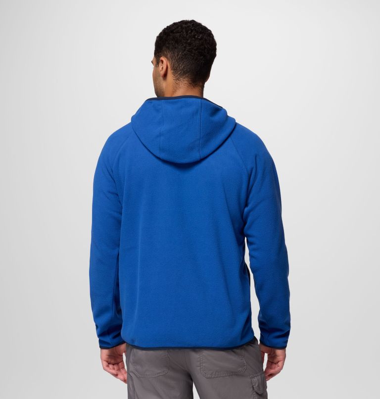 Men's Fast Trek Overlay Hooded Full Zip Jacket, Color: Mtn Blue, Coll Navy, image 3
