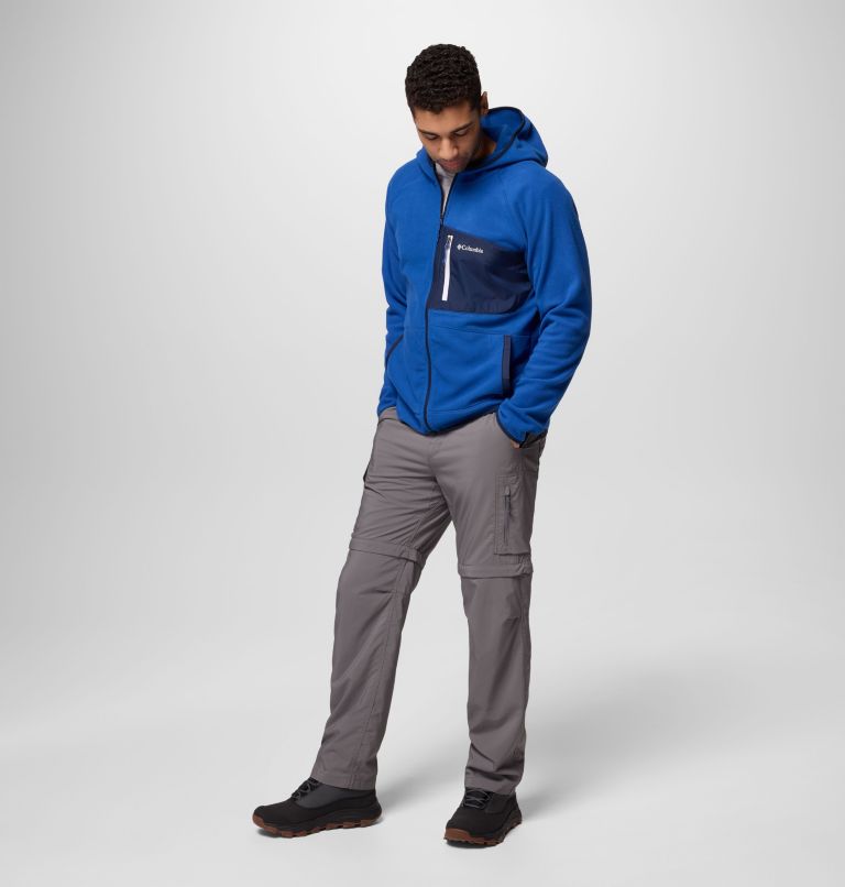 Men's Fast Trek Overlay Hooded Full Zip Jacket, Color: Mtn Blue, Coll Navy, image 2